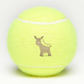 Cute happy miniature donkey cartoon tennisballen (Achterkant)