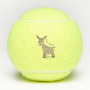 Cute happy miniature donkey cartoon tennisballen