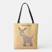 Cute happy miniature donkey cartoon tote bag (Achterkant)