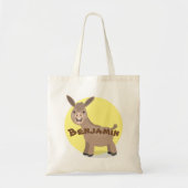 Cute happy miniature donkey cartoon tote bag (Voorkant)