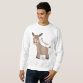 Cute happy miniature donkey cartoon trui (Voorkant volledig)
