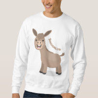 Cute happy miniature donkey cartoon