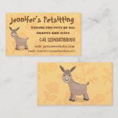 Cute happy miniature donkey cartoon visitekaartje (Voorkant / Achterkant)