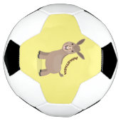 Cute happy miniature donkey cartoon voetbal (Gedraaid)