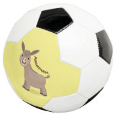 Cute happy miniature donkey cartoon voetbal (Drie kwart)