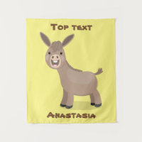 Cute happy miniature donkey cartoon