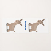 Cute happy miniature donkey cartoon yogamat (Achterkant (horizontaal))