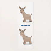 Cute happy miniature donkey cartoon yogamat (Achterkant)