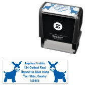 Cute happy miniature donkey cartoon  zelfinktende stempel (In situ)