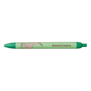 Cute happy miniature donkey cartoon zwarte inkt pen