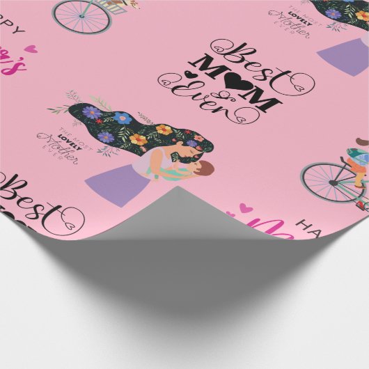 Cute Happy Moederdag Cadeaupapier (Hoek)