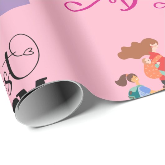 Cute Happy Moederdag Cadeaupapier (Rol Hoek)