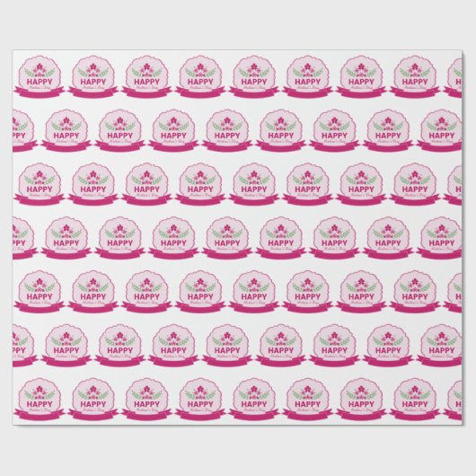 Cute Happy Moederdag Cadeaupapier (Vlak)