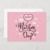 Cute Happy Moederdag Calligraphy | BRIEFKAART (Voorkant / Achterkant)