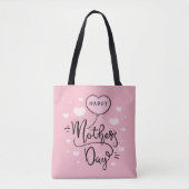 Cute Happy Moederdag Calligraphy | Canvas tas (Voorkant)