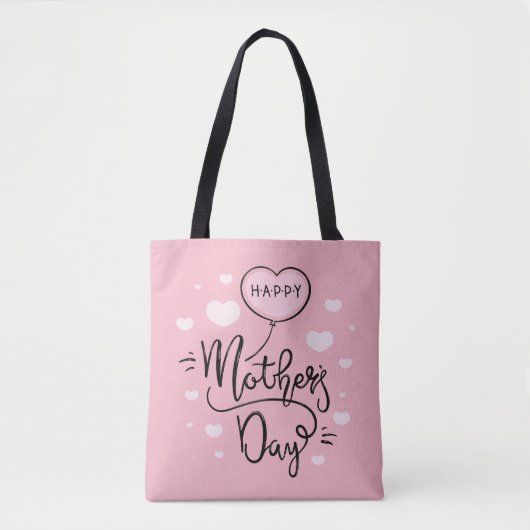 Cute Happy Moederdag Calligraphy | Canvas tas (Voorkant)