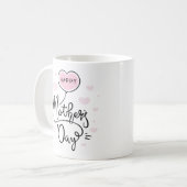 Cute Happy Moederdag Calligraphy | Koffie-Mok Koffiemok (Voorkant links)