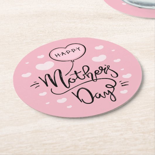 Cute Happy Moederdag Calligraphy | Onderzetter (Gebogen)