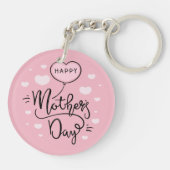Cute Happy Moederdag Calligraphy | SLEUTELHANGER (Achterkant)