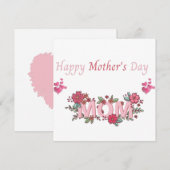 Cute Happy Moederdag mama Bedankkaart (Voorkant / Achterkant)