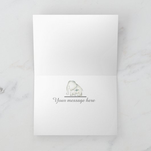 Cute Happy Moederdag-olifantenkaart Kaart (Binnen)