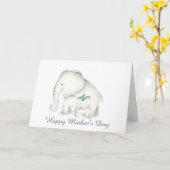 Cute Happy Moederdag-olifantenkaart Kaart (Gele Bloem)