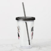 Cute happy mole cartoon illustratie acryl drinkbeker (Links)