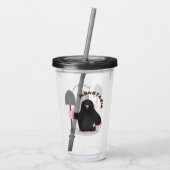 Cute happy mole cartoon illustratie acryl drinkbeker (Achterkant)