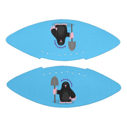 Cute happy mole cartoon illustratie american football (Panelen)