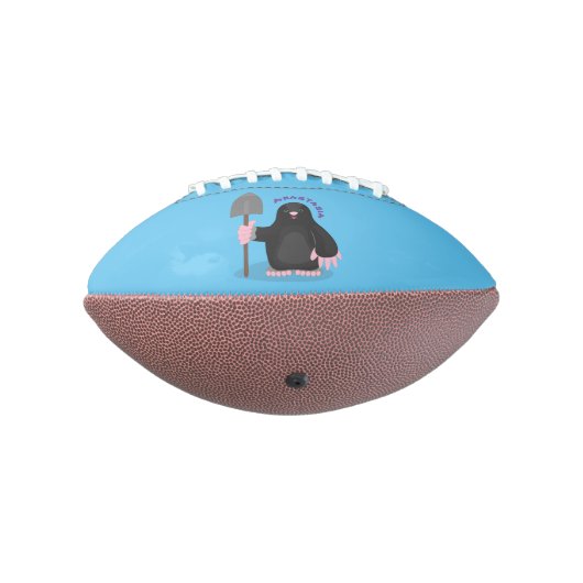 Cute happy mole cartoon illustratie american football (Gedraaid 270)
