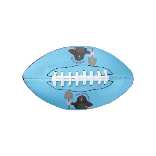 Cute happy mole cartoon illustratie american football (Voorkant)