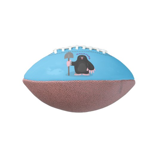 Cute happy mole cartoon illustratie american football (Gedraaid 90)