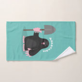 Cute happy mole cartoon illustratie bad handdoek (Handdoek)