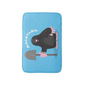 Cute happy mole cartoon illustratie badmat (Voorkant Verticaal)