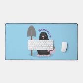 Cute happy mole cartoon illustratie bureaumat (Keyboard & Muis)