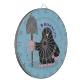 Cute happy mole cartoon illustratie dartbord (Voorkant Links)