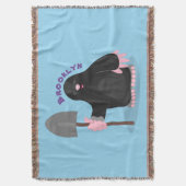 Cute happy mole cartoon illustratie deken (Voorkant Verticaal)