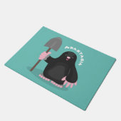 Cute happy mole cartoon illustratie deurmat (Schuin)