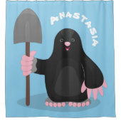 Cute happy mole cartoon illustratie douchegordijn (Voorkant)