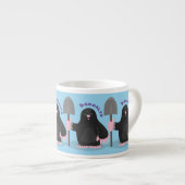 Cute happy mole cartoon illustratie espresso kop (Voorkant rechts)