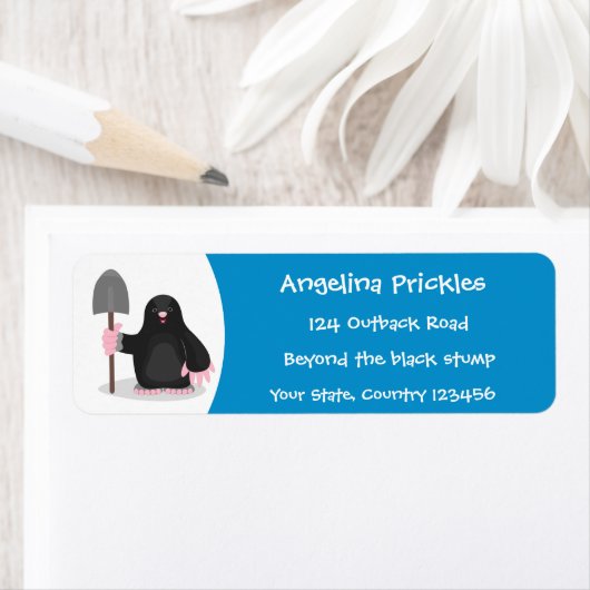 Cute happy mole cartoon illustratie etiket (Insitu)