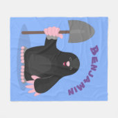 Cute happy mole cartoon illustratie fleece deken (Voorkant (Horizontaal))
