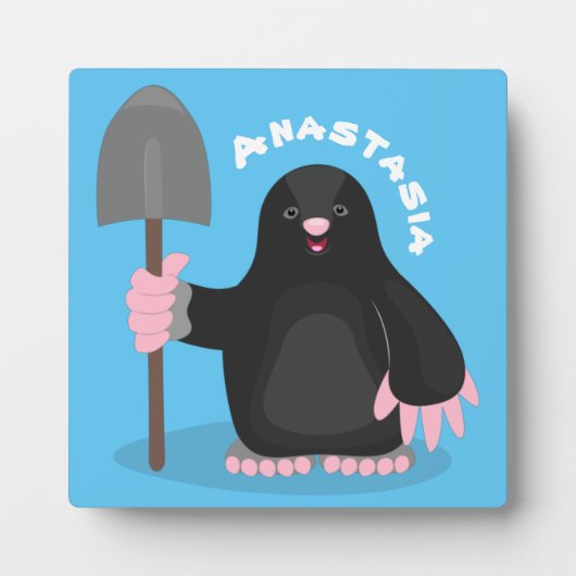 Cute happy mole cartoon illustratie fotoplaat (Voorkant)