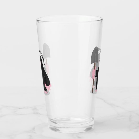 Cute happy mole cartoon illustratie glas (Links)