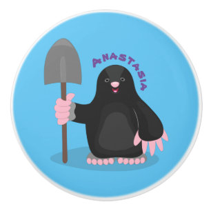 Cute happy mole cartoon illustratie keramische knop
