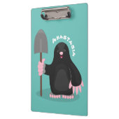 Cute happy mole cartoon illustratie klembord (Links)