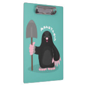 Cute happy mole cartoon illustratie klembord (Rechts)