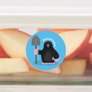 Cute happy mole cartoon illustratie labels