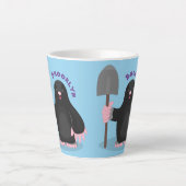 Cute happy mole cartoon illustratie latte mok (Voorkant)