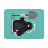 Cute happy mole cartoon illustratie magneet (Horizontaal)